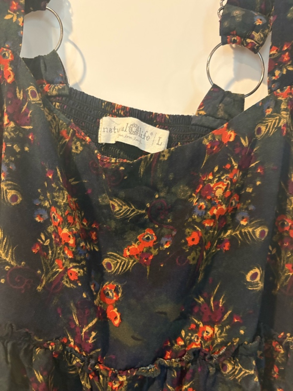 NATURAL LIFE Navy Wide-Leg Jumpsuit with Red-Orange Floral Print - Picture 2 of 2